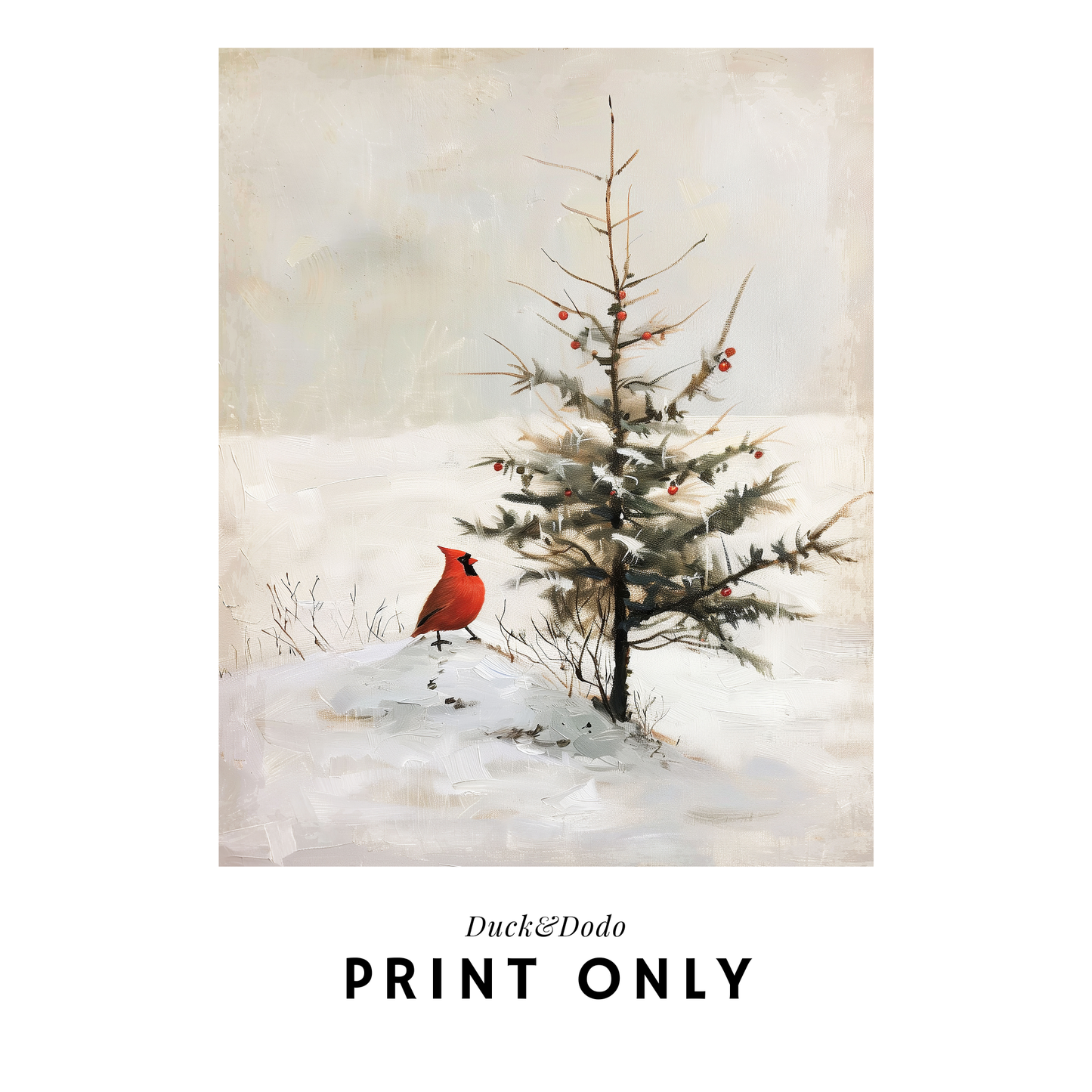 Cardinal in forest Print