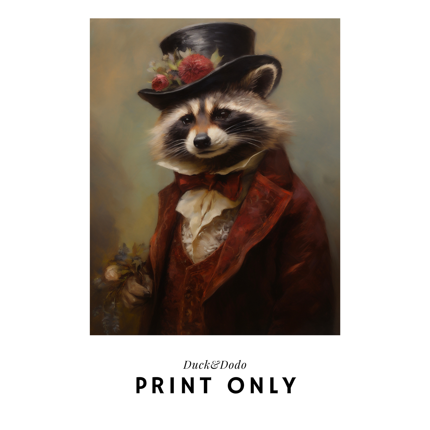 Mr. Racoon Portrait Print