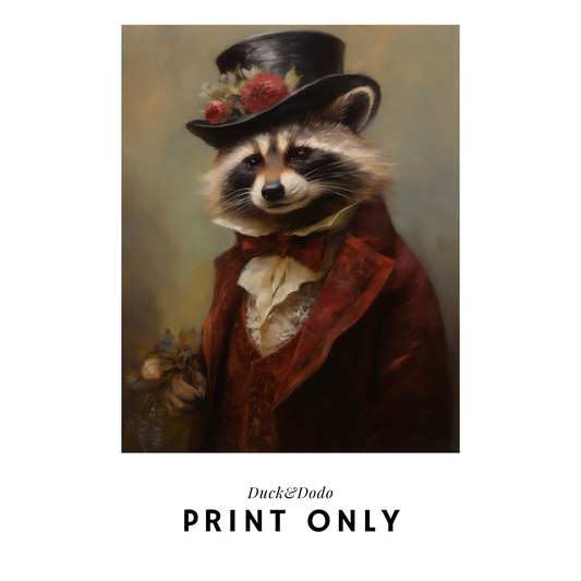 Mr. Racoon Portrait Print