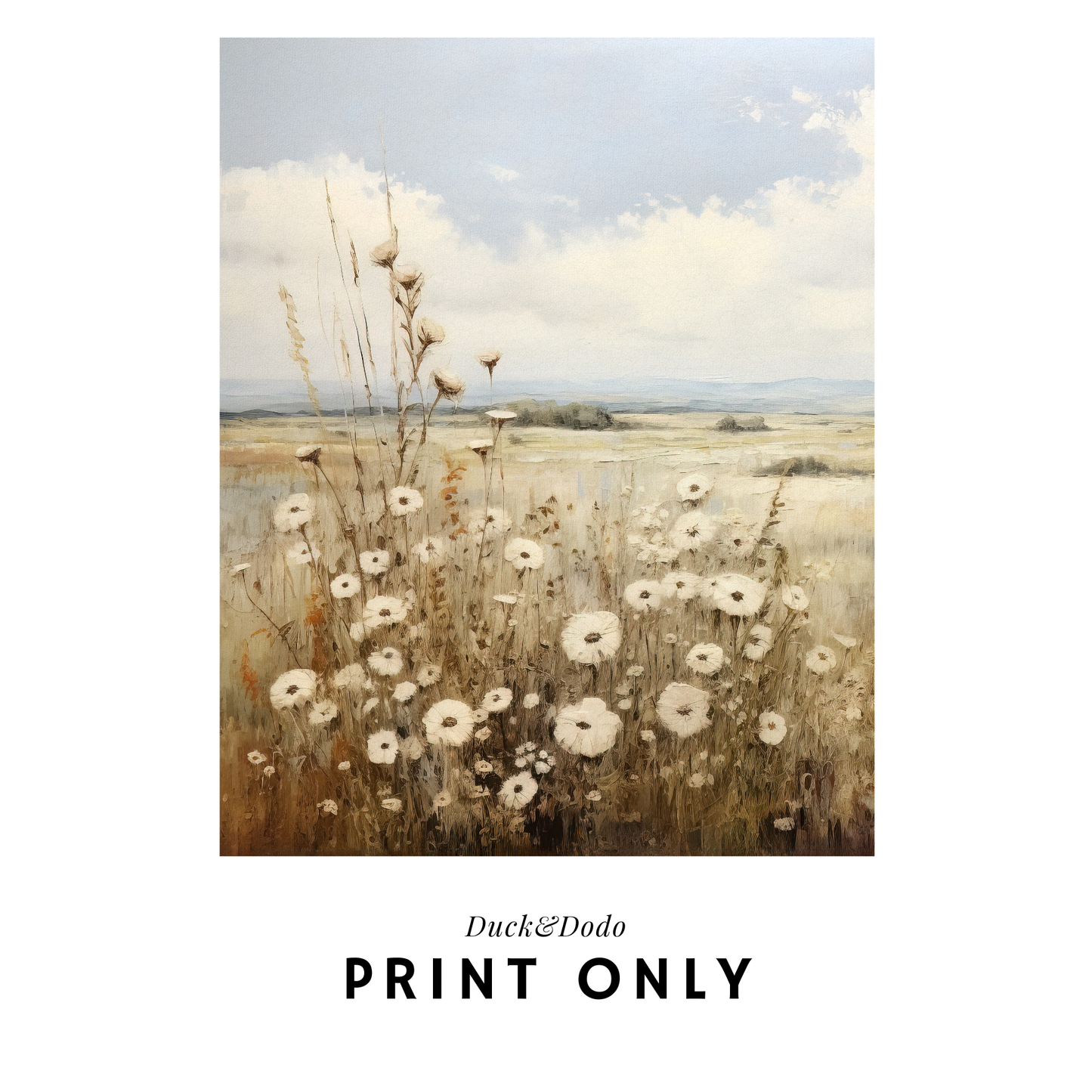 Blue Sky Daisy Print