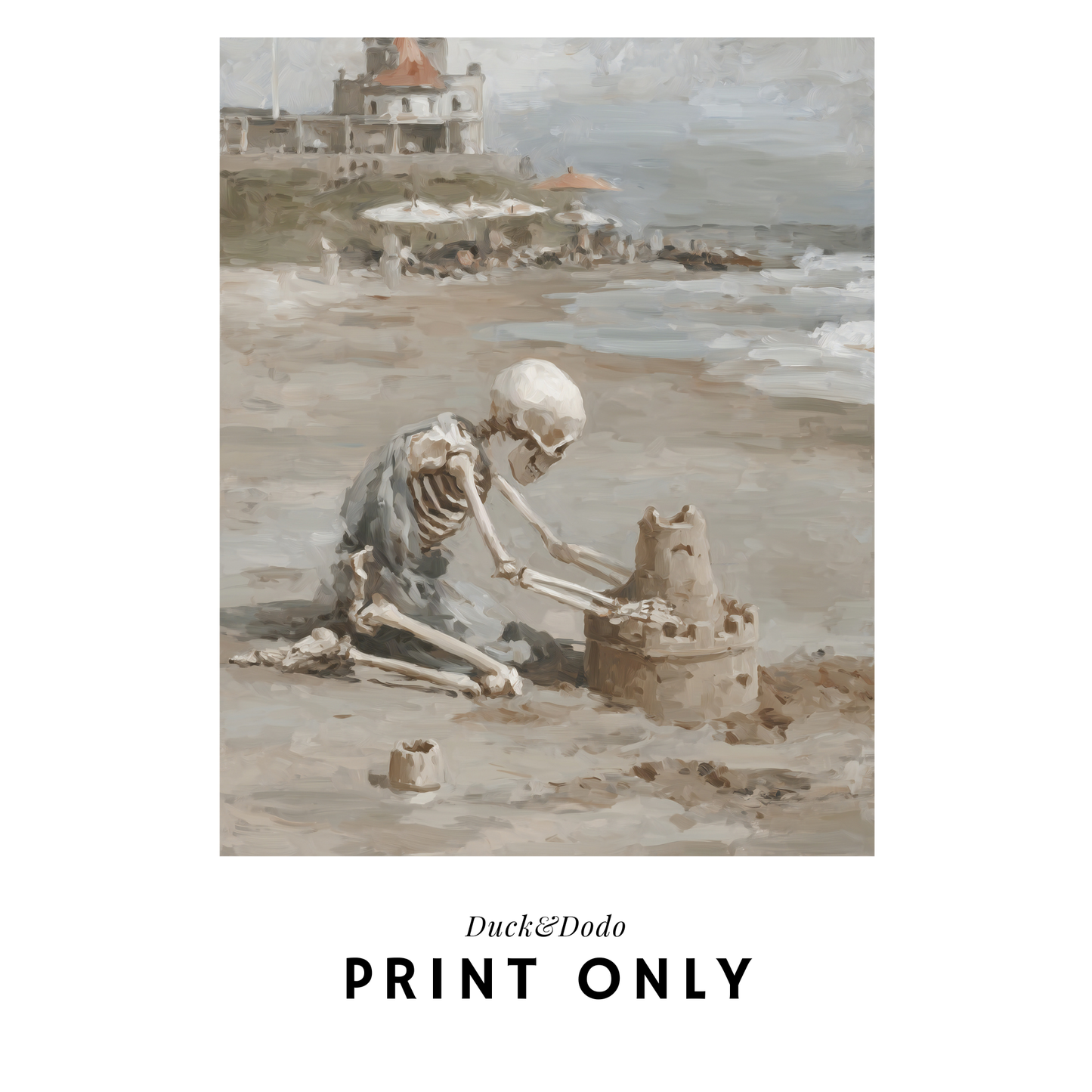 Skeleton at the Beach Print