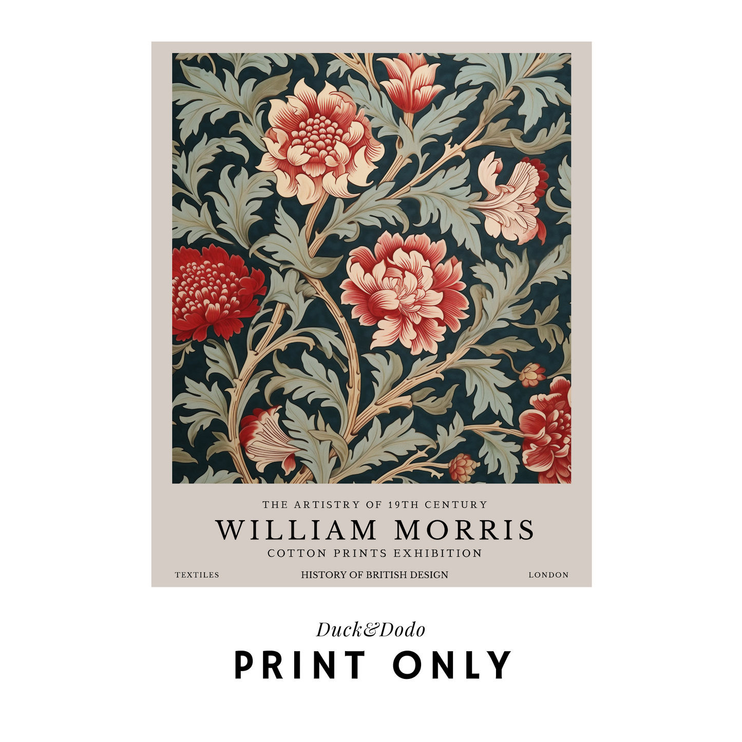 William Morris Pink Flower and vines