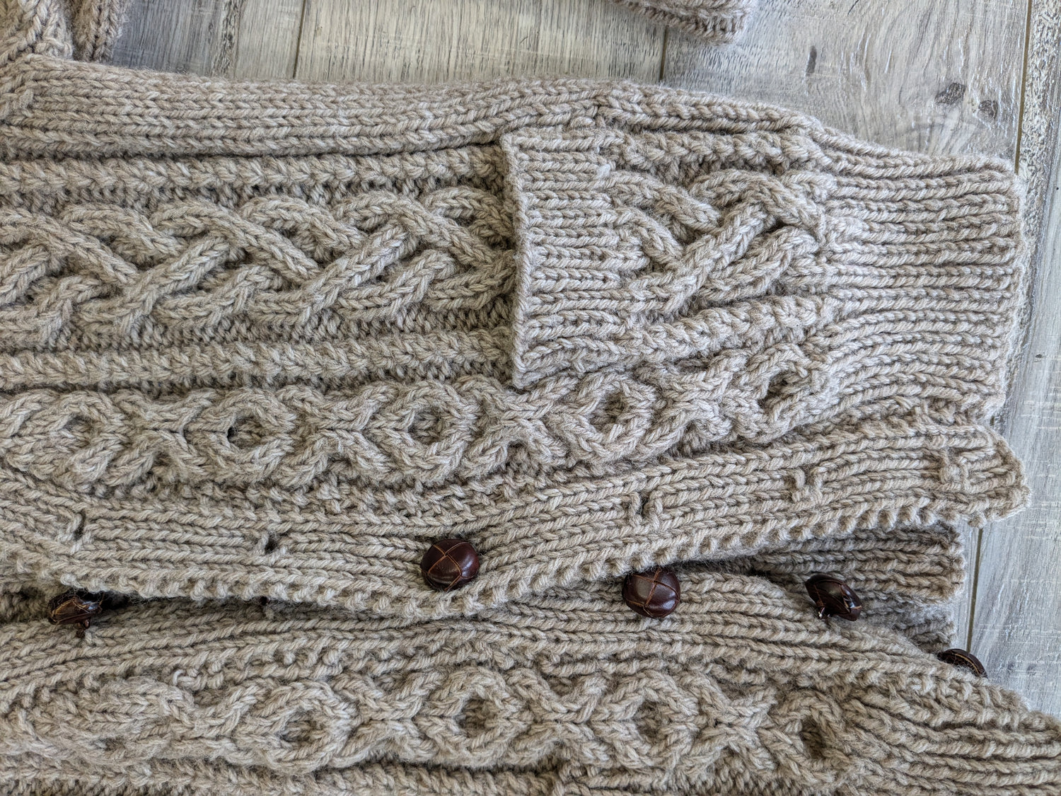Hand knitted child cardigan