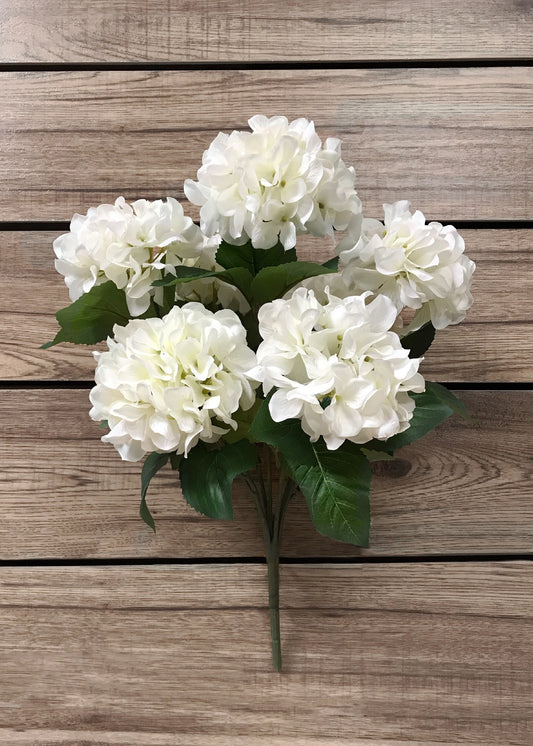 21" White Hydrangea