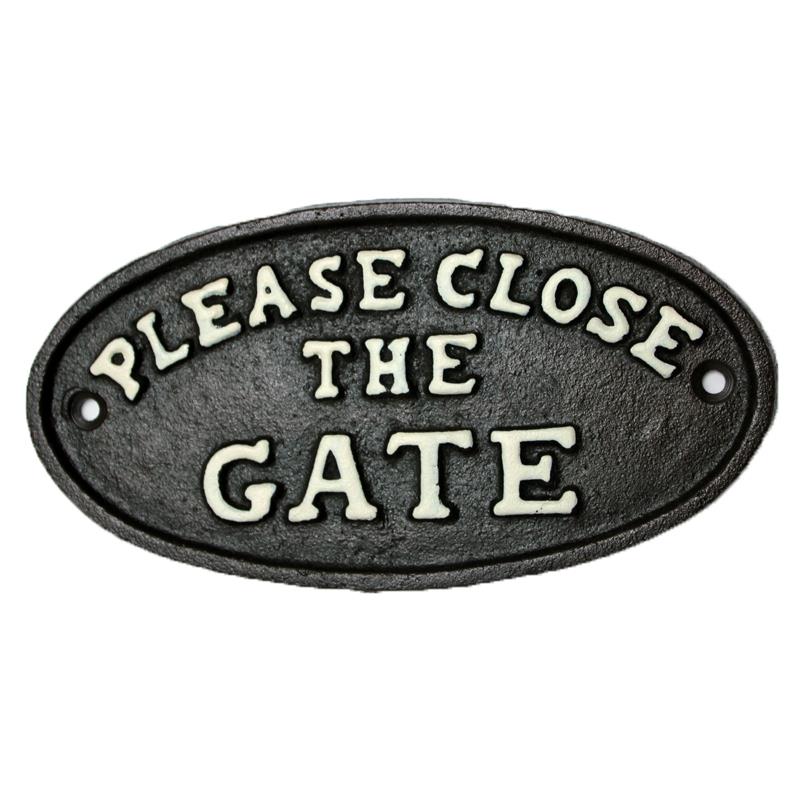Close Gate Cast Iron Sign