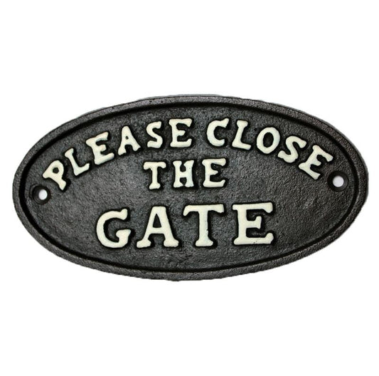 Close Gate Cast Iron Sign