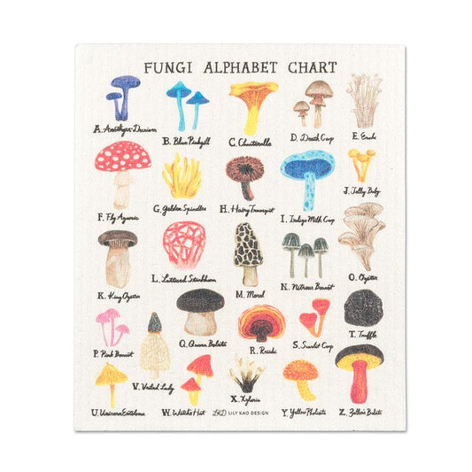Mushroom Alphabet Dishcloth