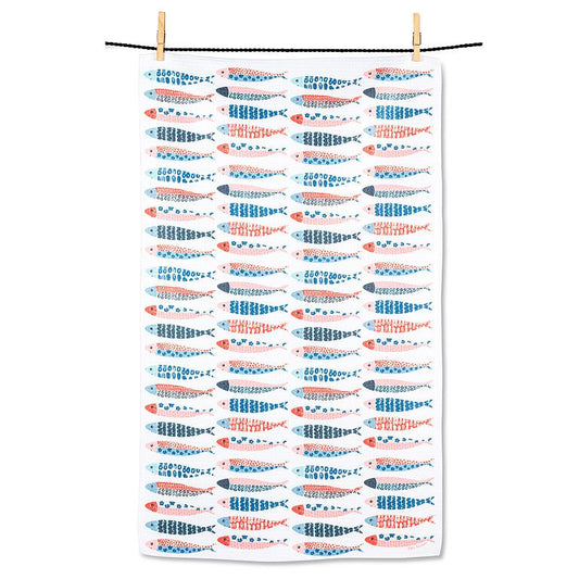Rows of Fish Kitchen Towel