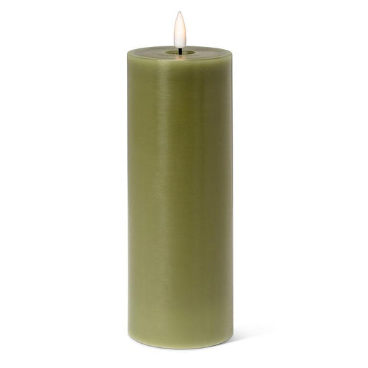 LED Pillar Candle 8" Green