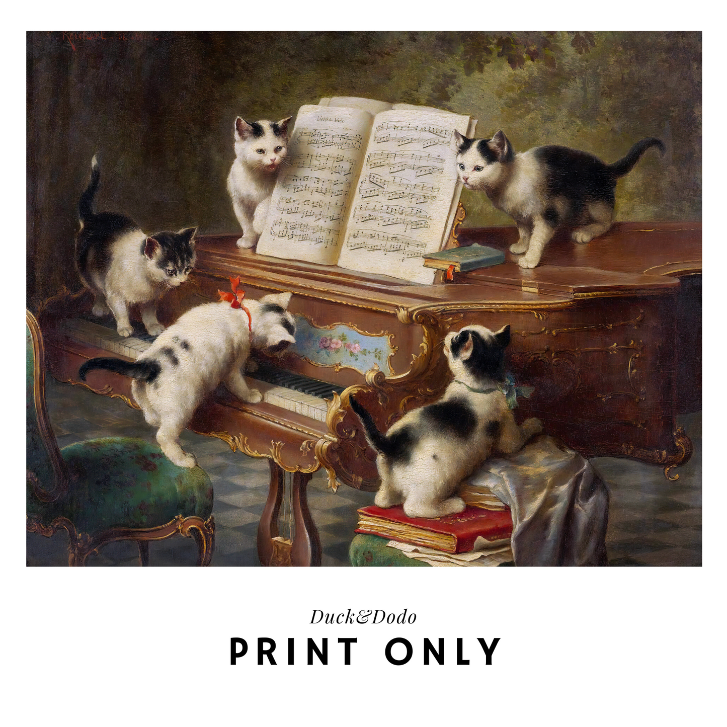 Scenery Print -Cat at Piano