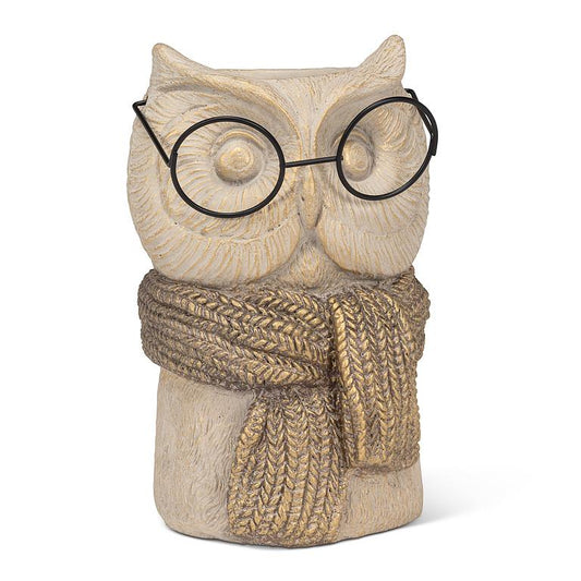 Owl Vase w/Scarf & Glasses