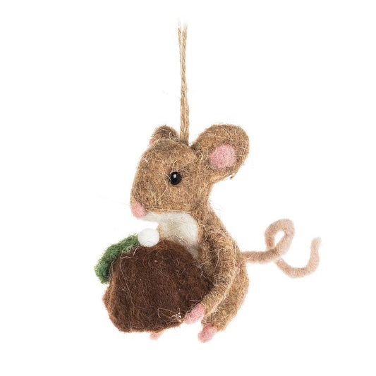 Mouse w/Christmas Pudding Orn