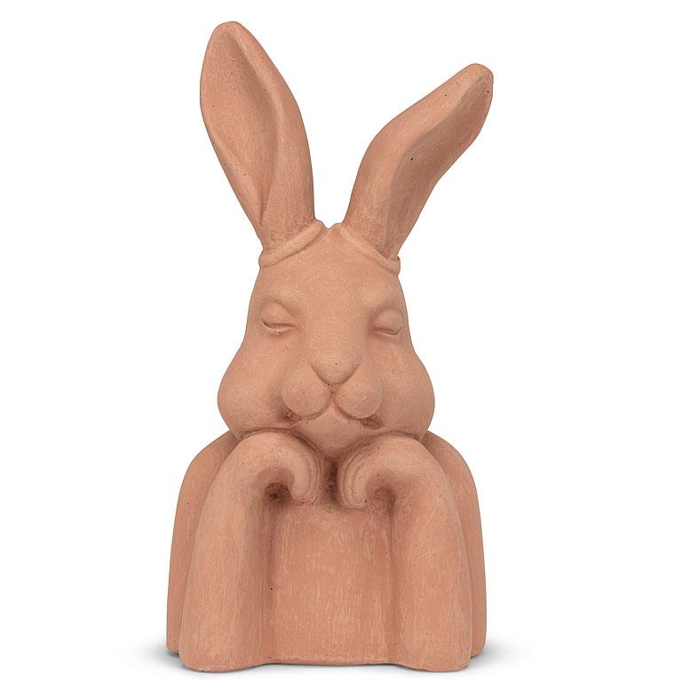 Lg Pondering Rabbit-Terracotta