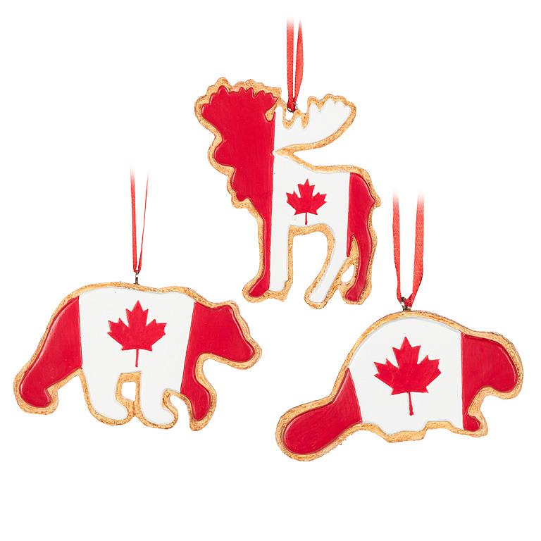 Canada Flag Animal Cookies