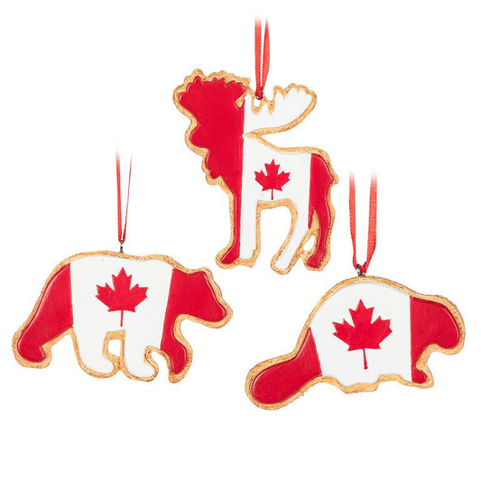 Canada Flag Animal Cookies