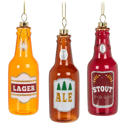 Beer Bottle Ornament-3Asst-5"H