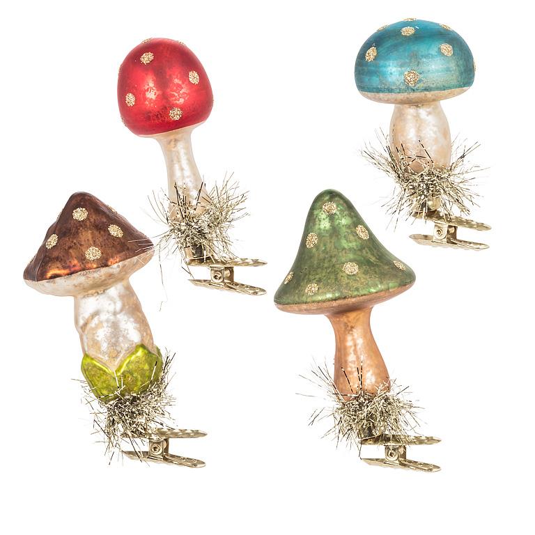 Vintage Mushroom Clip Ornament