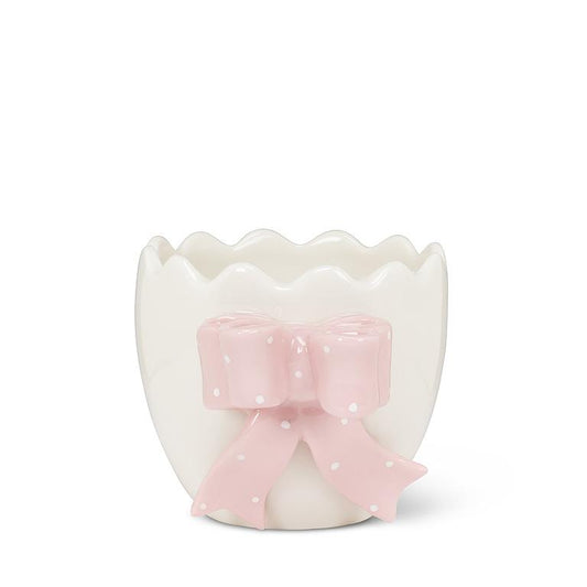 Sm Egg Vase with Pink Bow
