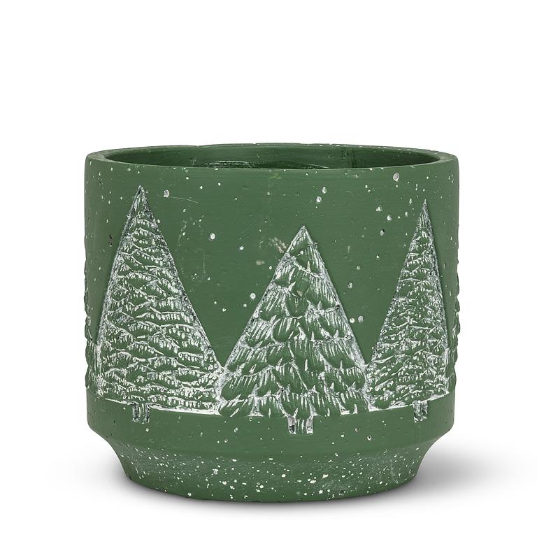 Md Planter w/ Snowy Trees