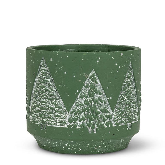 Md Planter w/ Snowy Trees