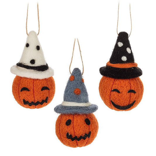 Pumpkin Head Ornament-3Asst-3.5"H