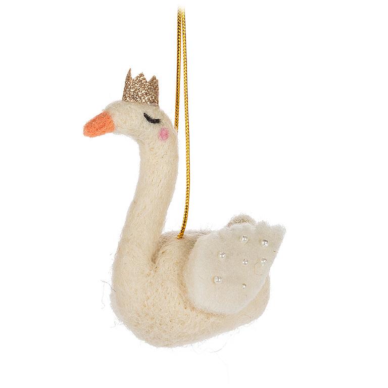 Swan with Crown Ornament