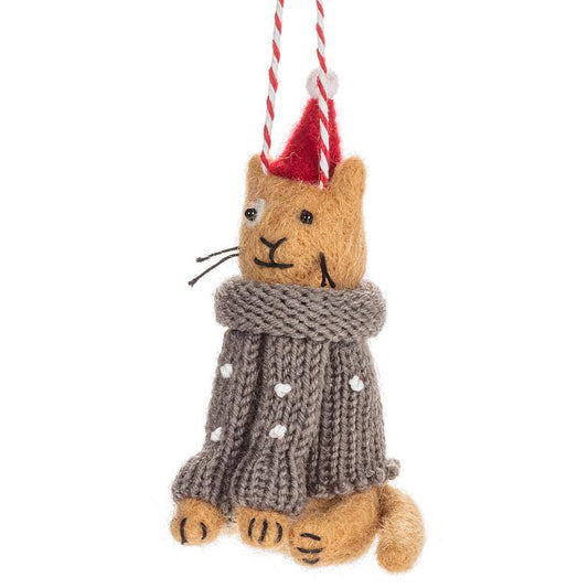 Cat in Sweater & Hat Ornament