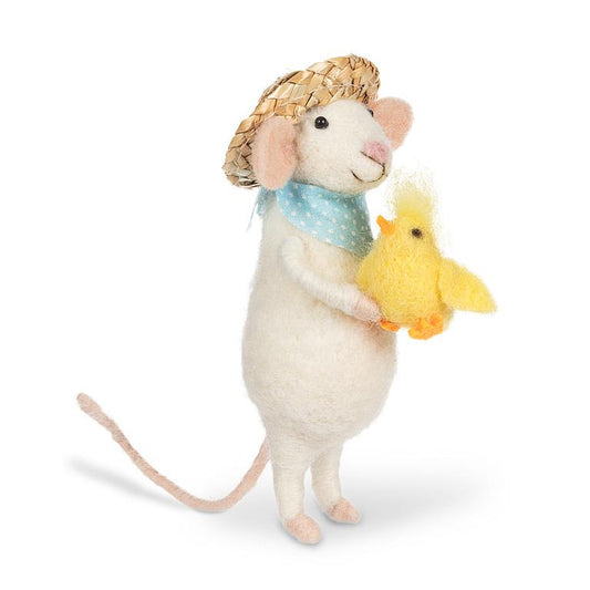 Straw Hat Mouse w/Chick