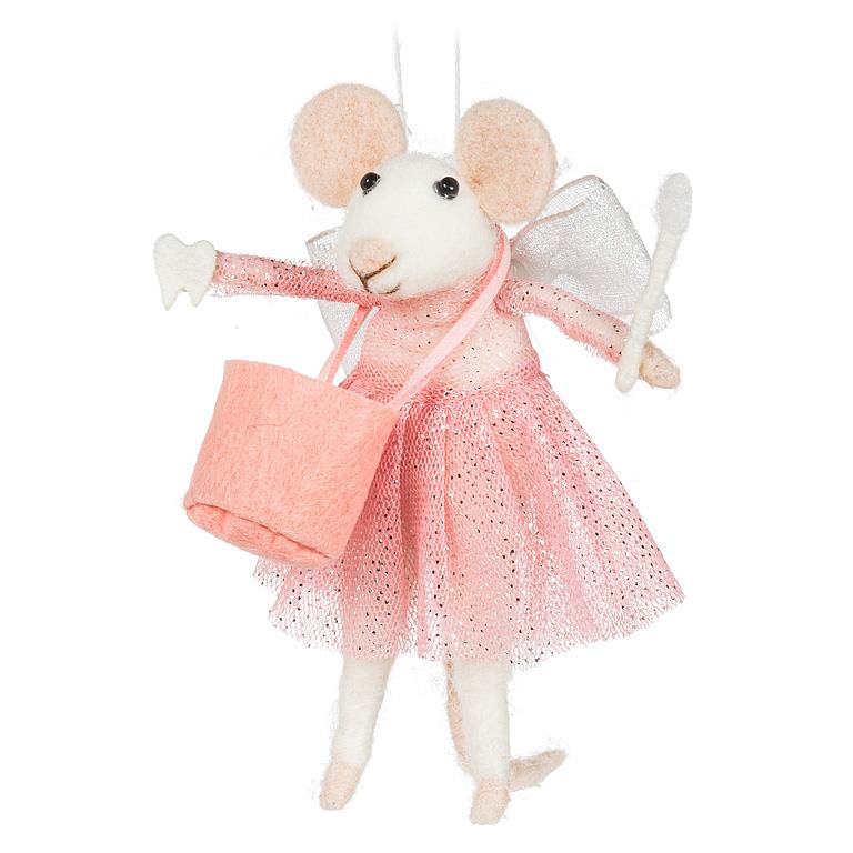 Tooth Fairy Mouse Orn w/Wand & Tote