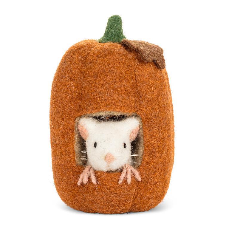 Mouse in Tall Pumpkin-6.5"H