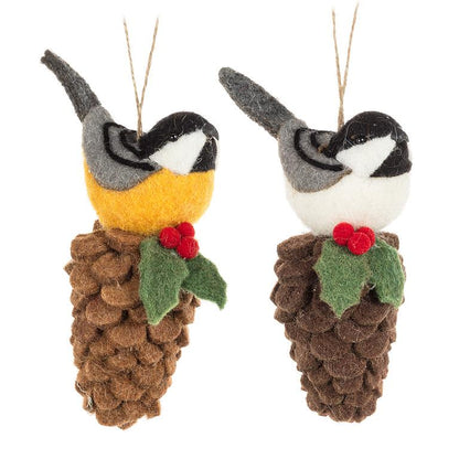 Bird on Pinecone Ornament