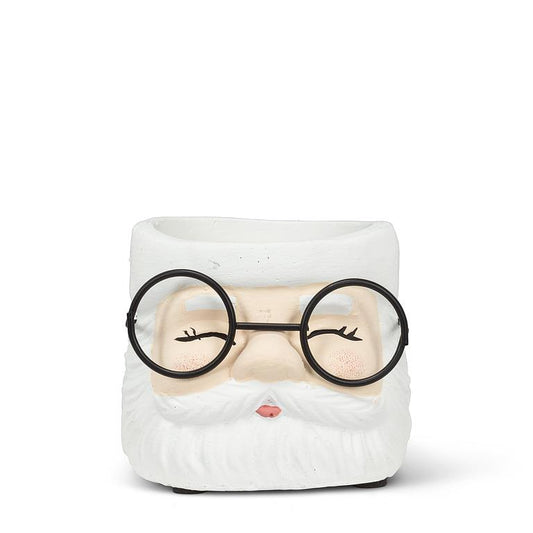 Sm Santa Planter w/Glasses