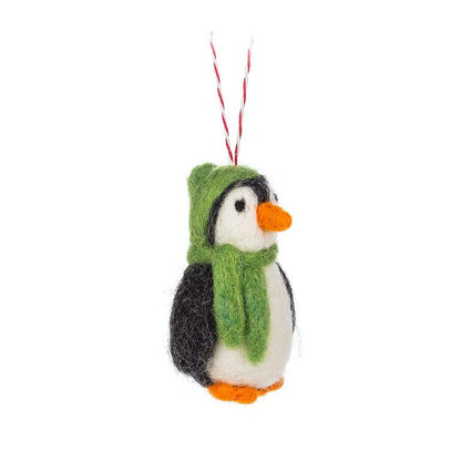 Penguin w/hat ornament