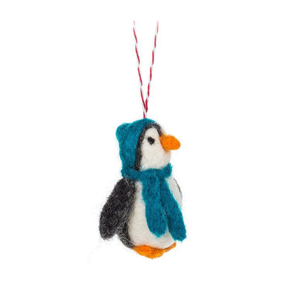 Penguin w/hat ornament