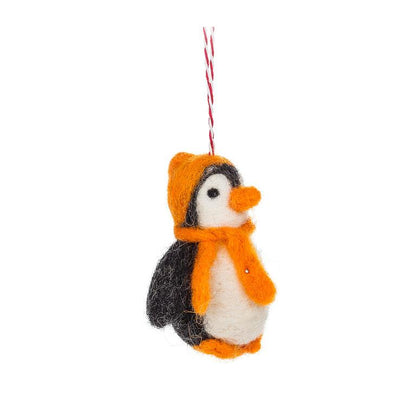 Penguin w/hat ornament