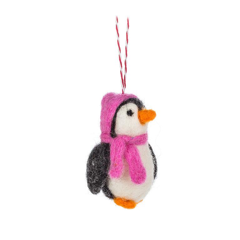 Penguin w/hat ornament