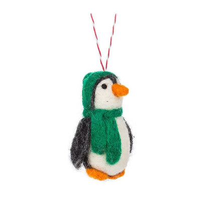 Penguin w/hat ornament