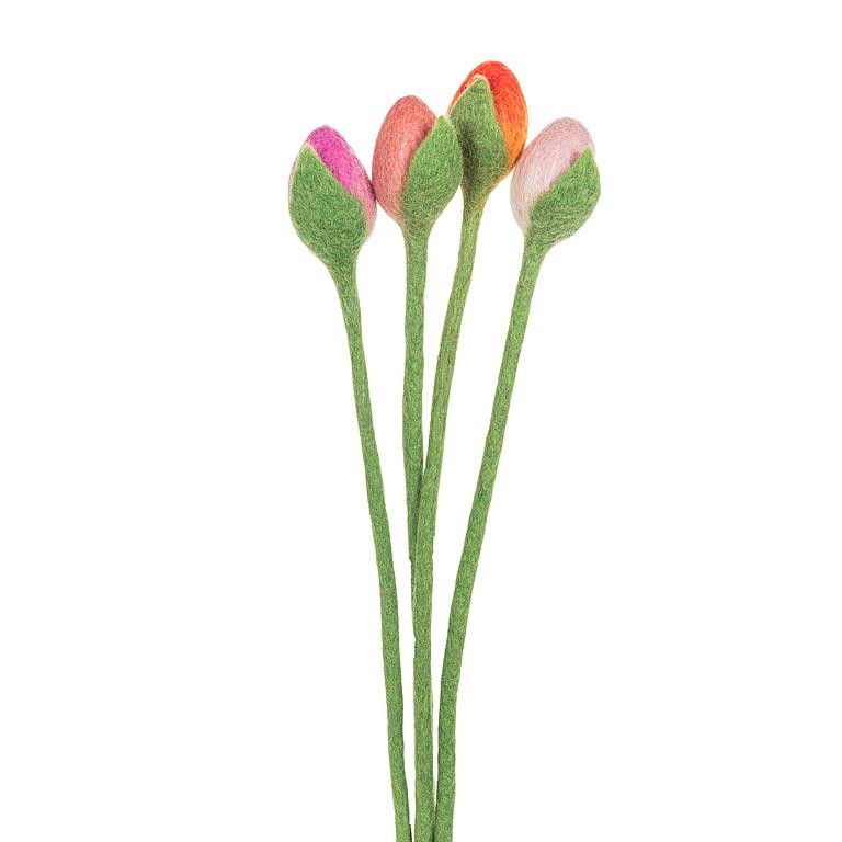 Tulip Stem w/Leaf-Pnk