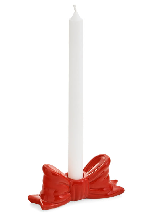 Bow shaped candle stick holder