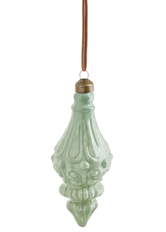 Finial Glass Mint Ornament