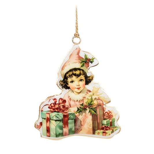 Sweet Girl w/Packages Ornament