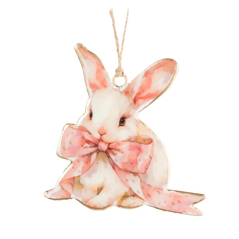 Bunny w/Pink Bow Ornament