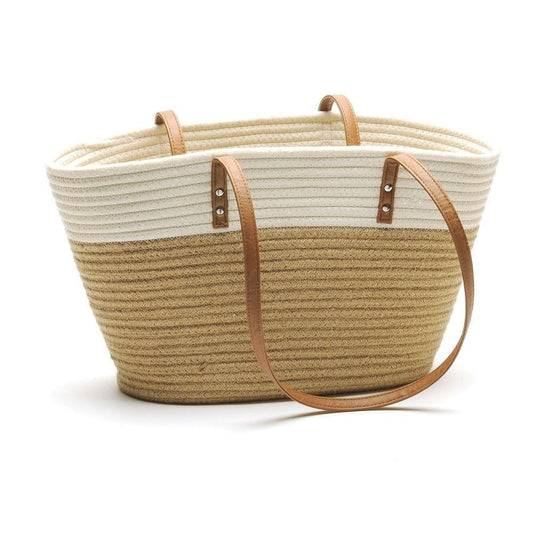 Jute and White Market Bag