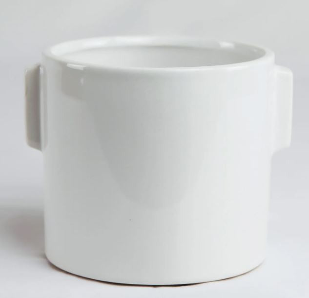 White Pot With Handle