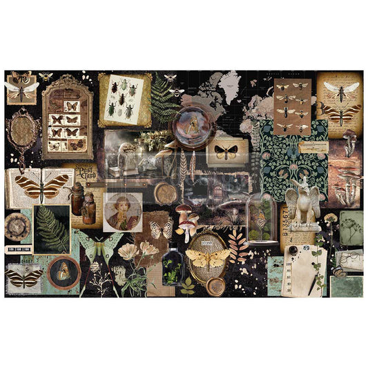 Decoupage Fibre- herbarium nots