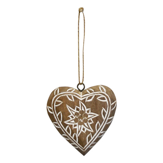 wooden heart ornament