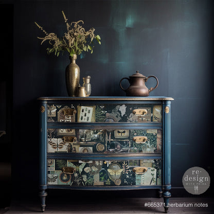 Decoupage Fibre- herbarium nots