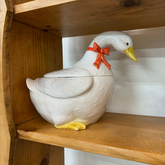 Vintage Goose Cookie Jar by Otagiri of Japan- 1980s - Vintage Country Kitchen Decor - 1