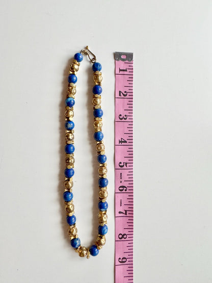 Vintage 80's brass and stone necklace - 7