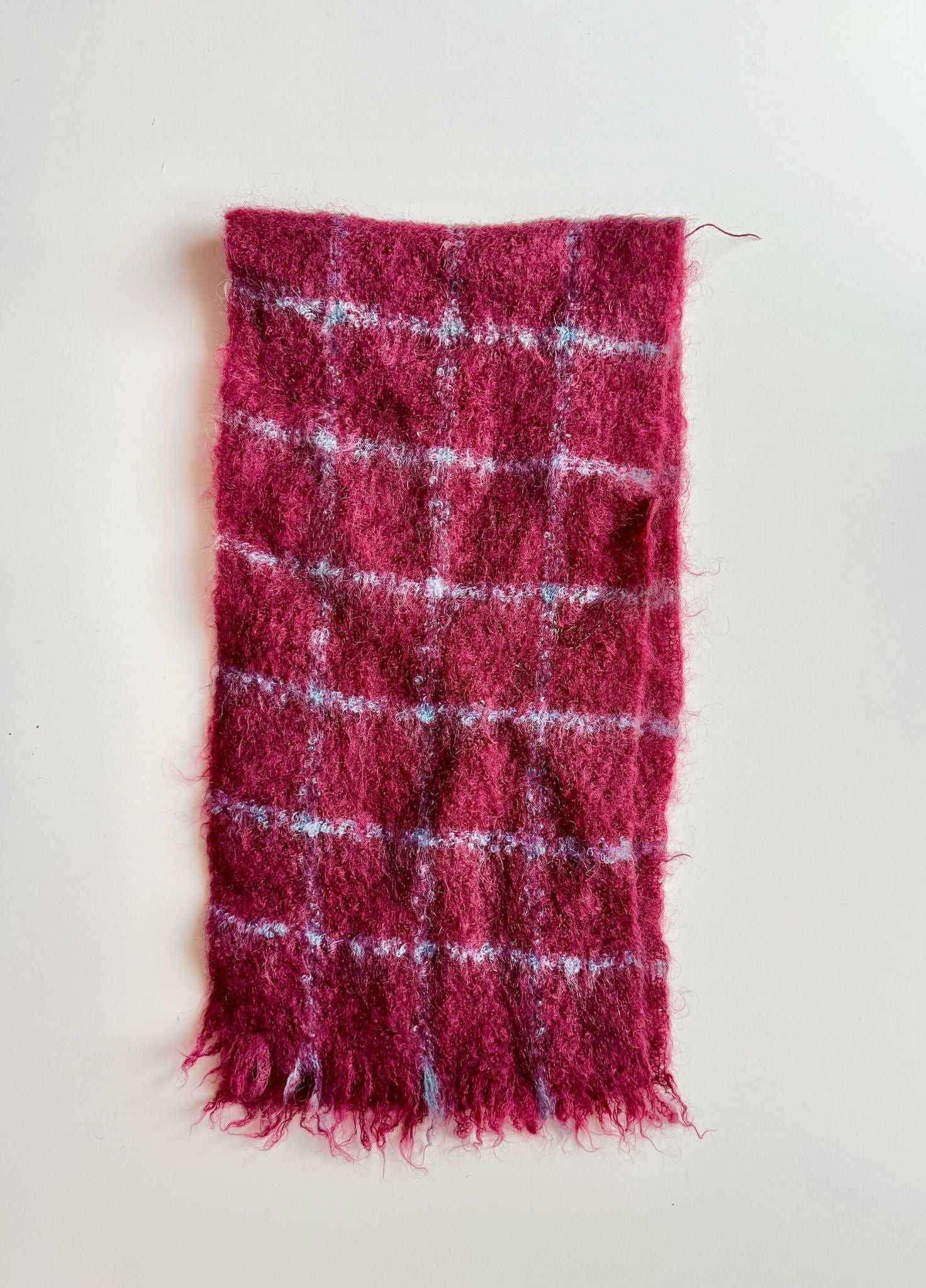 Vintage SAMMY'S Maroon Scottish Mohair Scarf - 2